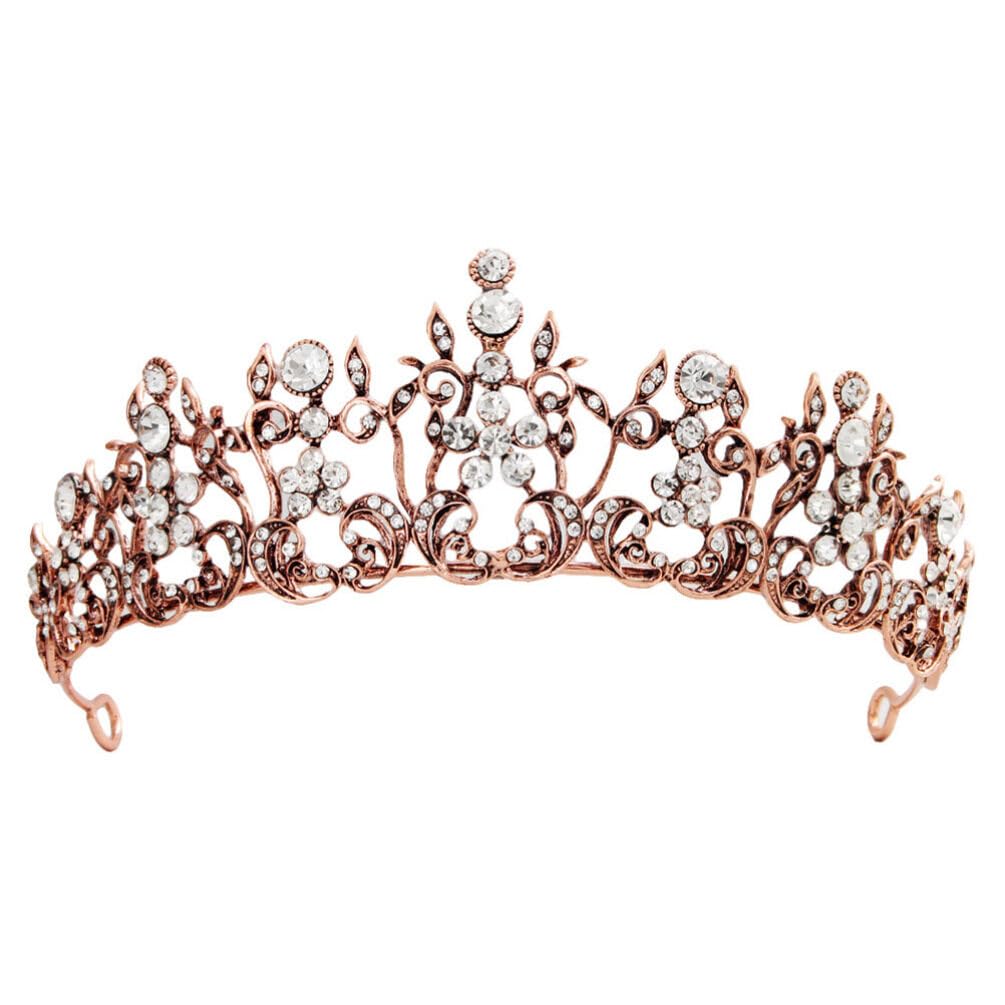 Elegant Minkissy Alloy Flower Wedding Tiara with Rhinestones – Bridal Hair Accessory for Women, Bride Headpiece, Simple & Stylish Wedding Headwear – Perfect for Bridal Showers, Weddings, and Special Occasions