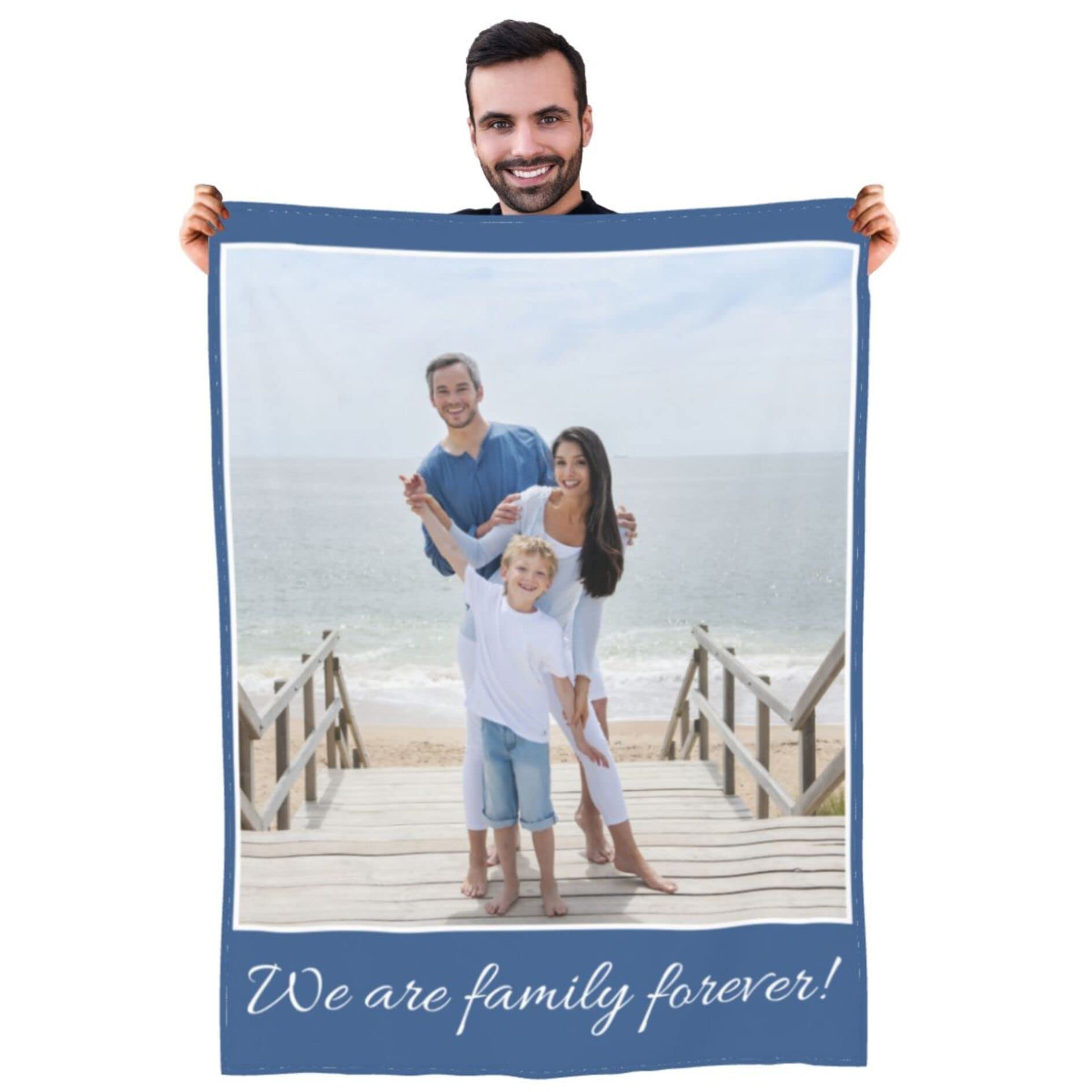 Personalized Couples Blanket with Photo - Anniversary & Valentine's Gift for Couples - Perfect for Cuddling at Home