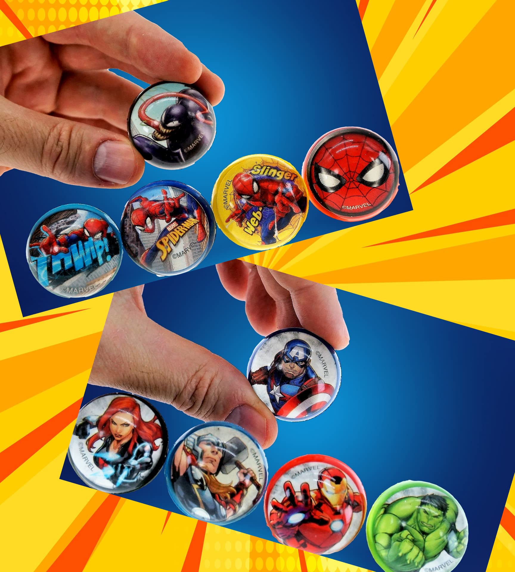 JA-RU Marvel Avengers & Spiderman Super Bouncy Balls - 1.2