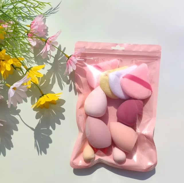 (Pack of 11) Fresh Up™ Beauty Blender Makeup Sponge - Reusable & Washable Foundation Sponge for Flawless Application - Vegan, Latex Free, Multicolor - Perfect for Liquid Foundation, Concealer & Cream Blush Application