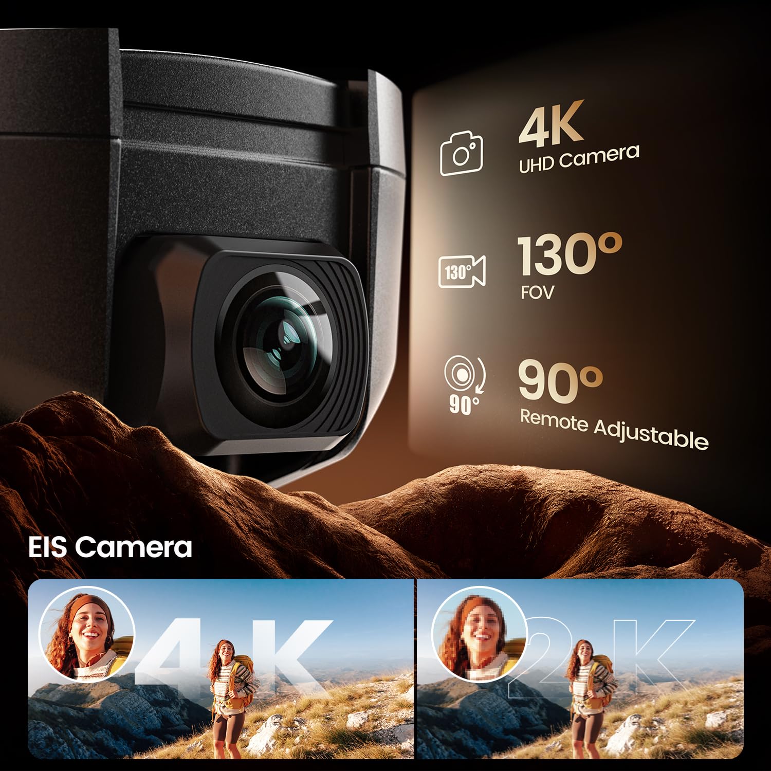 Holy Stone HS720E 4K GPS Drone with Camera for Adults - 46 Min Flight Time, 2 Batteries, 5GHz FPV, 130° FOV EIS Camera, Brushless Motor, Auto Return, Follow Me - Perfect for Aerial Photography, Travel Vlogging & Beginner Drone Pilots
