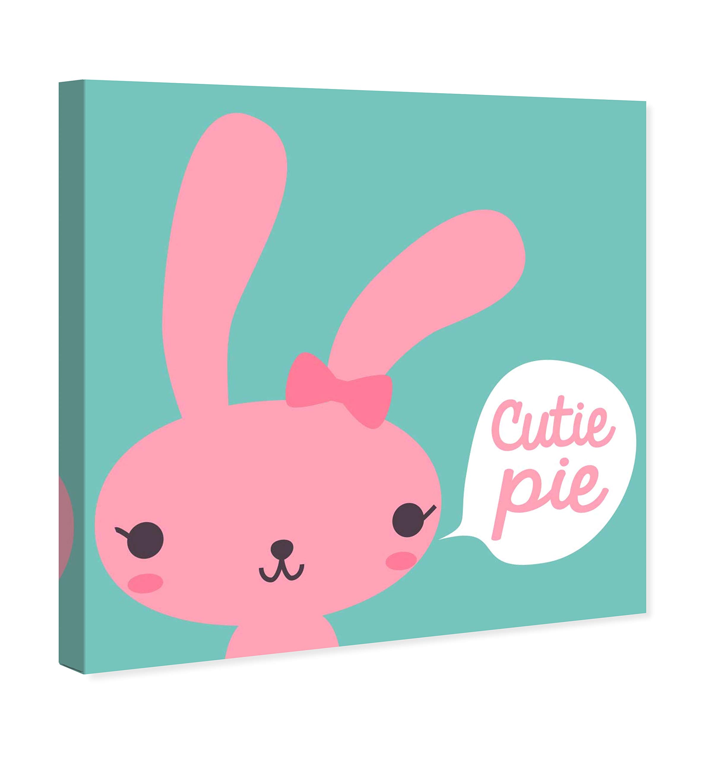 Wynwood Studio Animals Wall Art Canvas Prints - 'Cutie Pie' Pink and Green Home Décor, 20