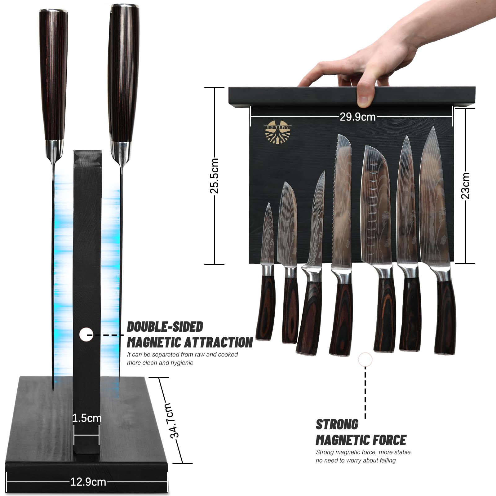 7-Piece Professional Kitchen Knife Set with Magnetic Block - High Carbon Stainless Steel, Hand-Forged, Dishwasher Safe - Chef Knives for Home Cooking, Slicing, Dicing & Food Prep - Perfect Gift for Chefs & Cooking Enthusiasts