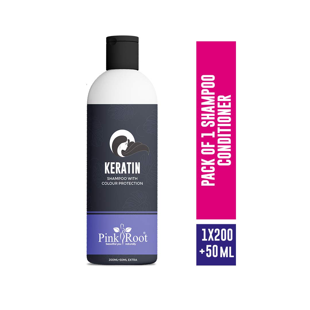 Pink Root Keratin Shampoo for Hair Repair & Growth - 250ml (200ml + 50ml Bonus) - Sulfate-Free, Nourishing Treatment for Dry, Damaged Hair - Perfect for Daily Use & Salon-Quality Results at Home