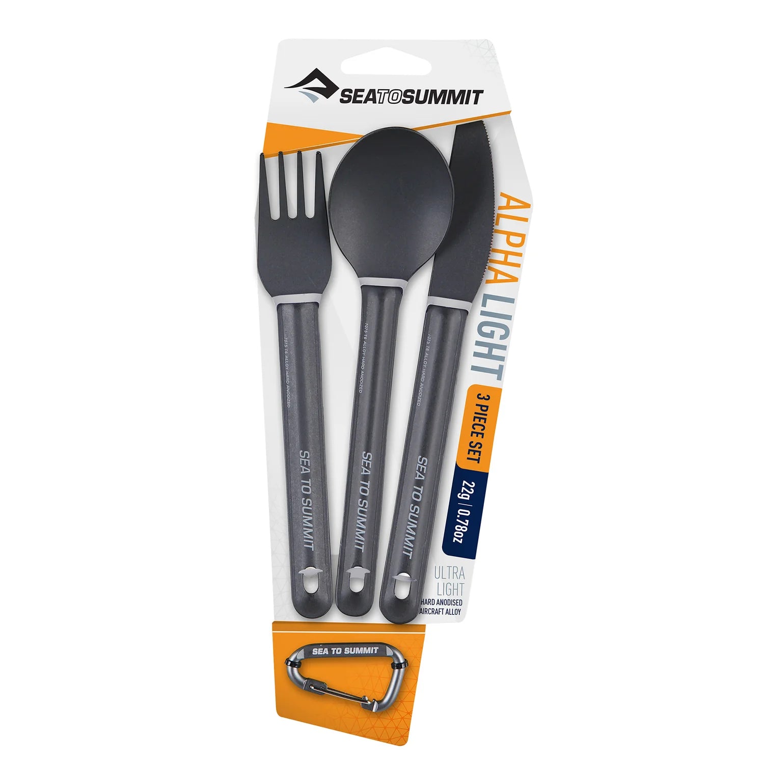 Premium Alpha Light Spoon, Fork & Knife Set - 3-Piece Stainless Steel Cutlery for Travel, Camping & Picnics - Compact & Durable Dining Utensils for Outdoor Adventures