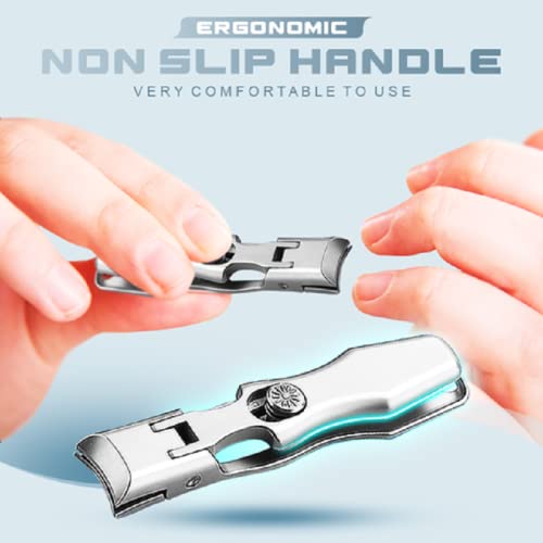 Ultra Sharp Auto Lock Portable Anti-Splash Nail Clippers - Stainless Steel Wide Jaw Fingernail Cutter Set of 3 - Perfect for Travel, Home Manicure & Toenail Trimming