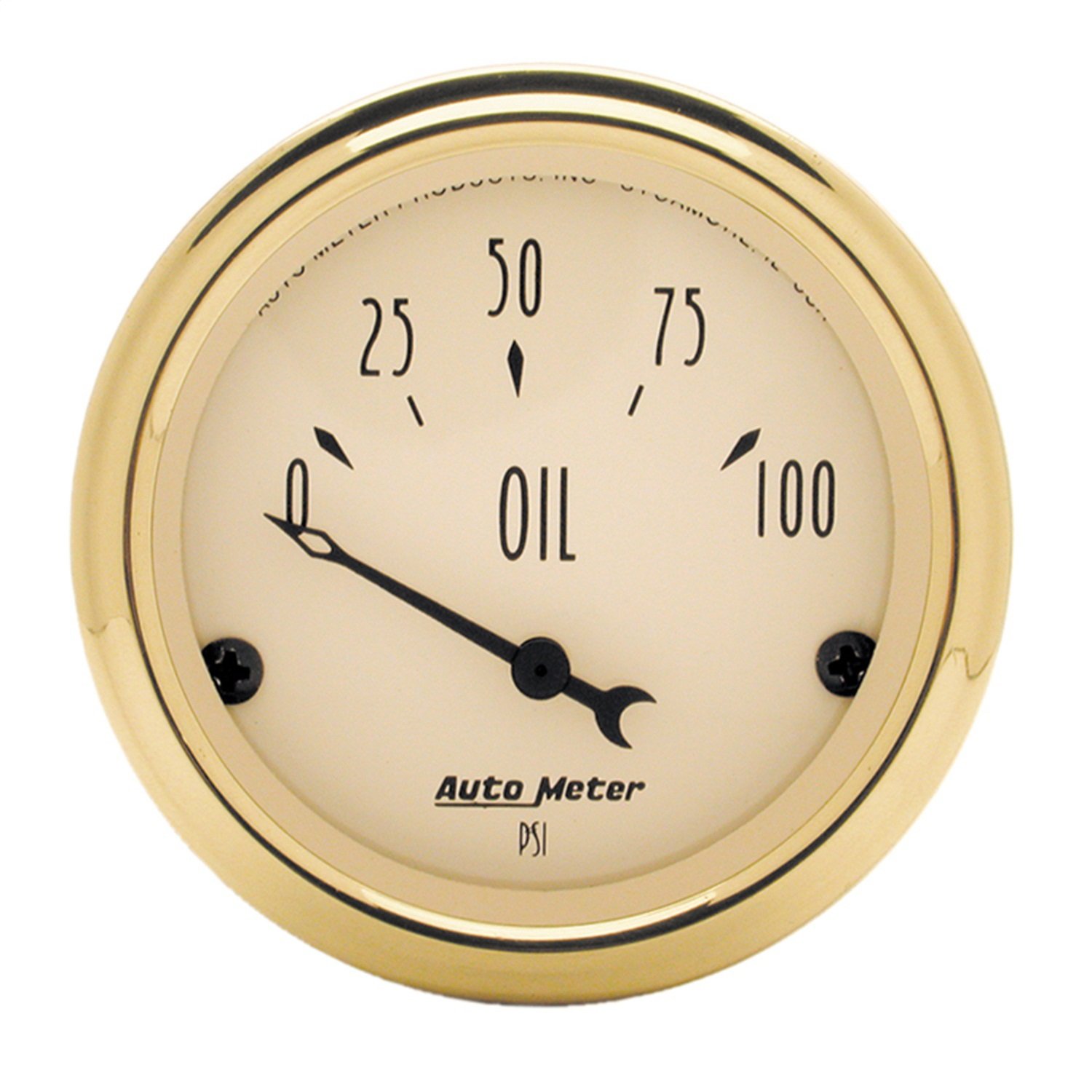 Auto Meter 1528 Classic Golden Oldies Oil Pressure Gauge - 0-100 PSI, Mechanical, for Vintage Cars & Hot Rods - Perfect for Engine Monitoring & Restoration Projects