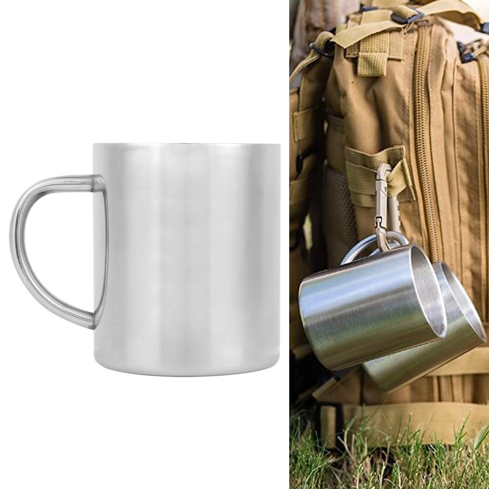 CHICIRIS Double-Layer Insulated Stainless Steel Coffee Cup - Easy to Clean & Portable Travel Mug for Hot/Cold Beverages - Perfect for Coffee Shops, Home Kitchens, Restaurants & Office Use