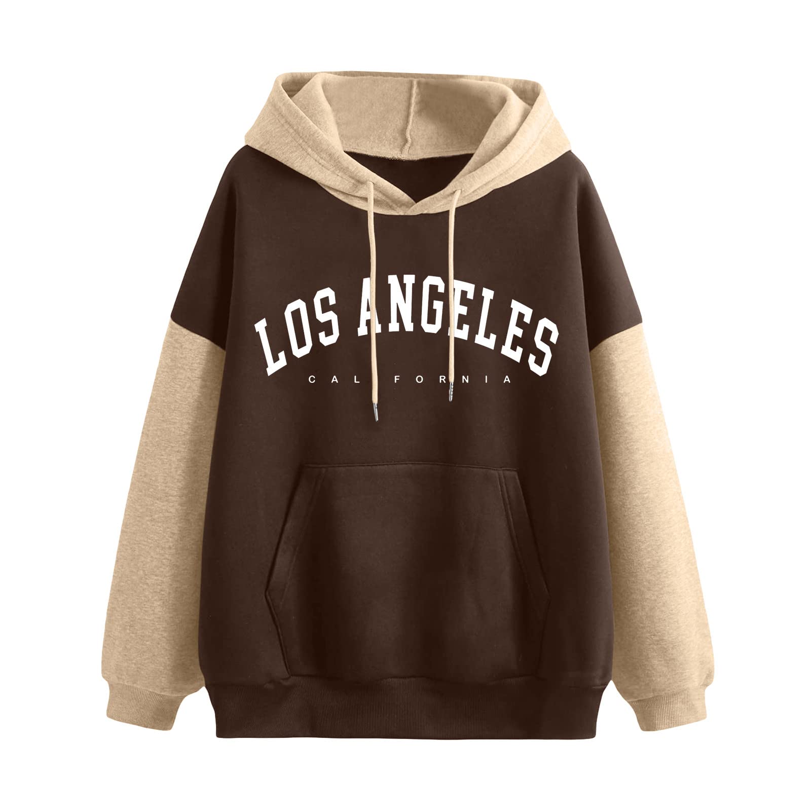 XTBFOOJ Women's Fleece Sweater - Letter Print Long Sleeve Hoodie Pullover | Casual Medium Warm Hooded Sweatshirt for Women | Perfect for Fall Winter Outfits, Lounge Wear & Outdoor Activities
