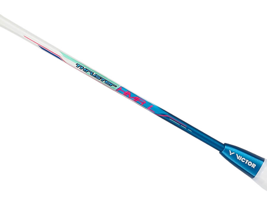 Victor Thruster K HMR L/A Unstrung Badminton Racket - Professional Carbon Fiber Badminton Racquet for Advanced Players [White] - Perfect for Competitive Tournaments & Training Sessions