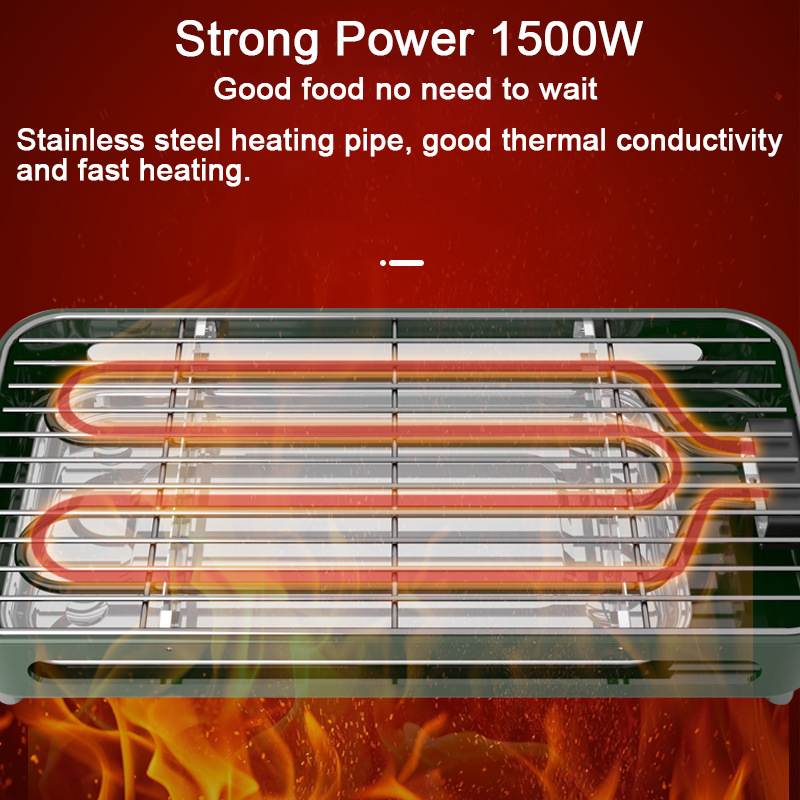 1500W Portable Smokeless Electric Grill Pan - Non-Stick Indoor/Outdoor BBQ Griddle for Home, Camping & Parties - Perfect for Grilling Steaks, Burgers, Vegetables & More