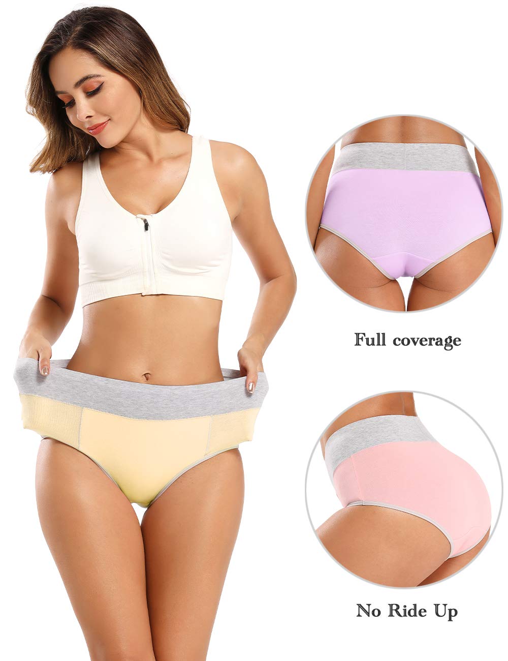 **POKARLA Women's Cotton High Waist Underwear - Full Coverage Briefs, Soft & Breathable Postpartum Panties, Stretch Comfort for Everyday Wear - Perfect for Maternity, Recovery & Daily Comfort**