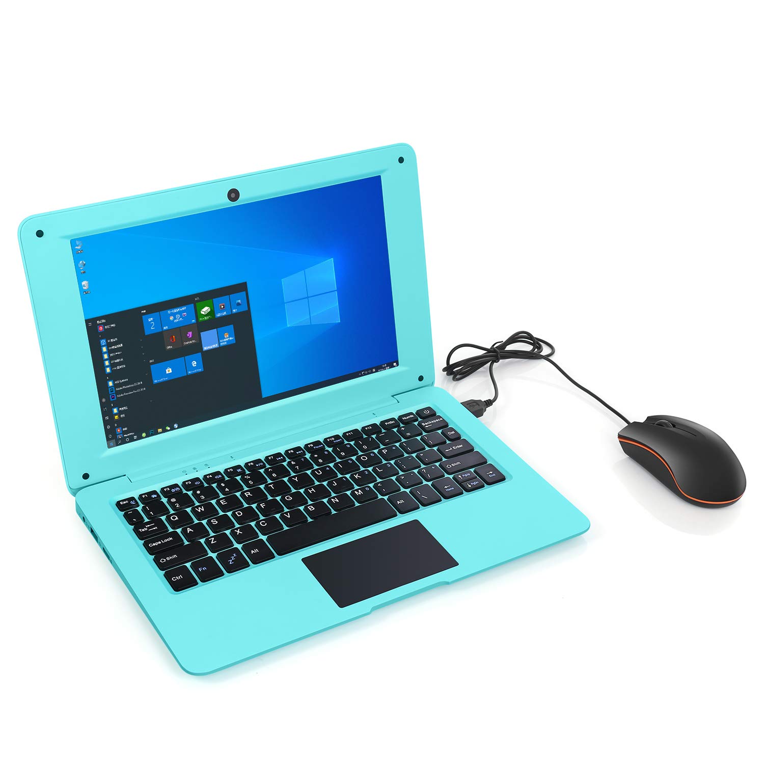 10.1 Inch Portable Laptop - Windows 10 Quad Core 32GB Netbook with HDMI & Webcam - Lightweight Computer for Online Learning, Office Work, Netflix & YouTube Streaming (Blue) - Perfect for Students, Remote Work & Home Entertainment