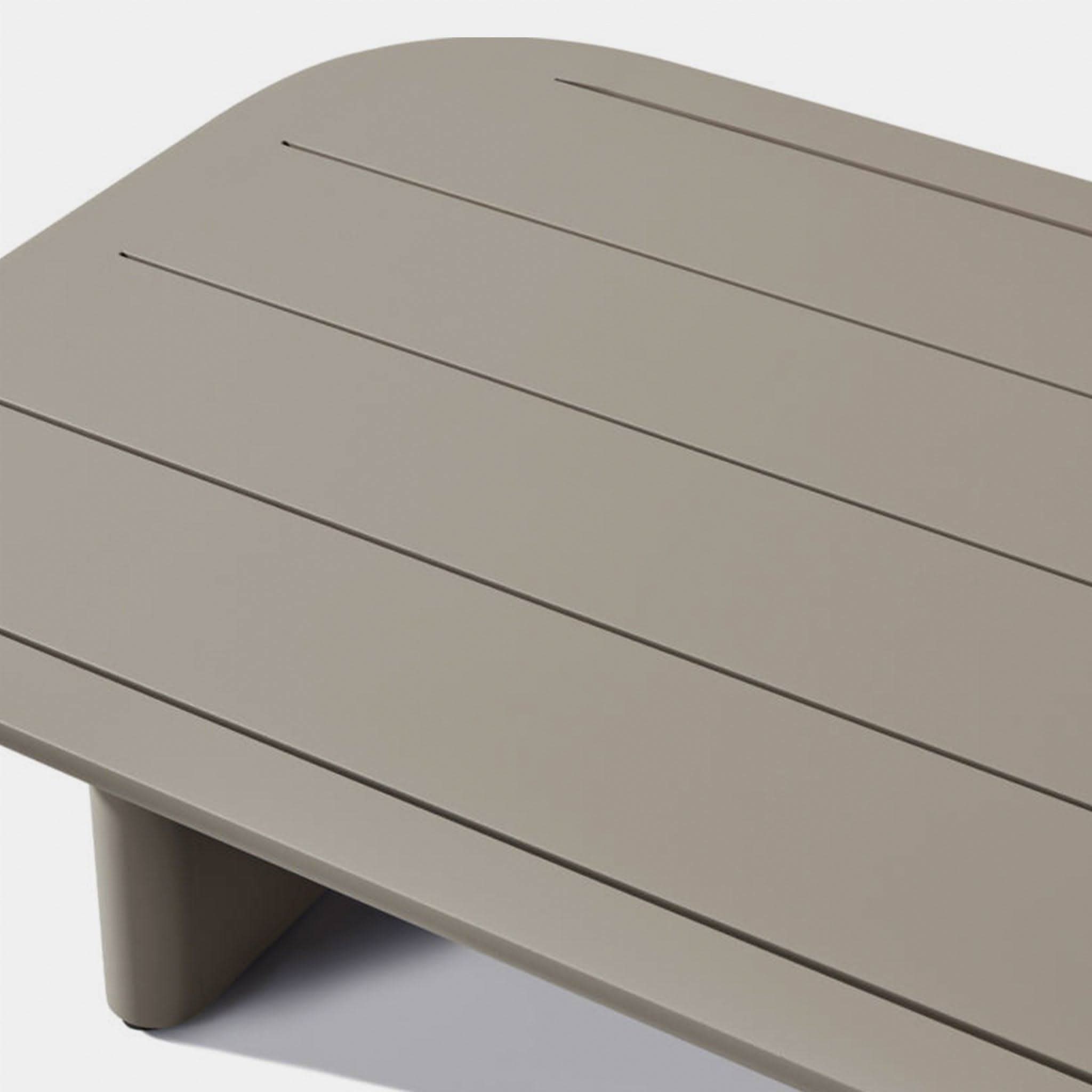 Modern Victoria Aluminum Slatted Coffee Table - Lightweight & Durable Indoor/Outdoor Furniture for Living Room, Patio, or Poolside