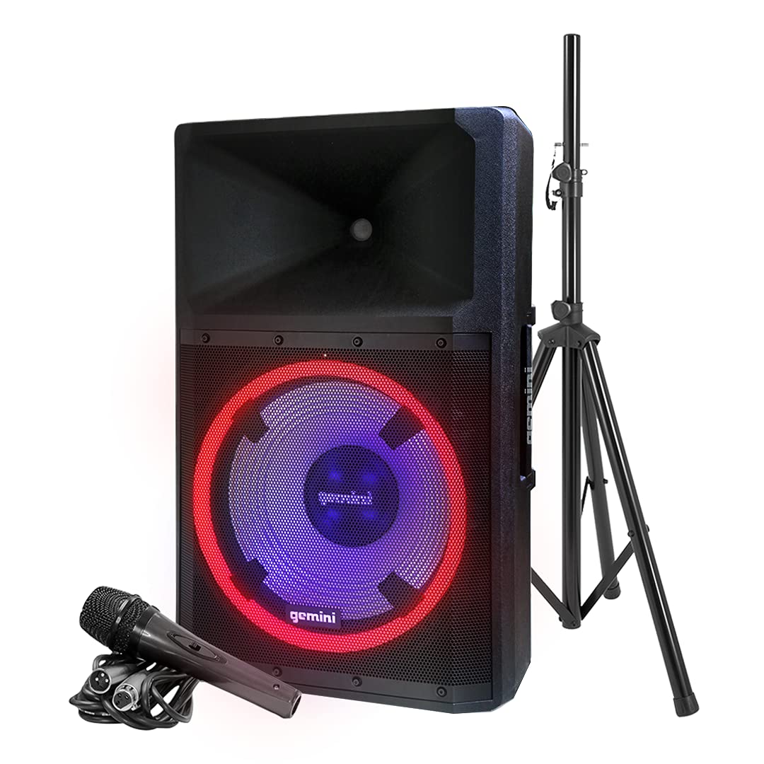 Gemini Sound GSP-L2200PK 2200W Peak Bi-Amped Bluetooth DJ Speaker with 15
