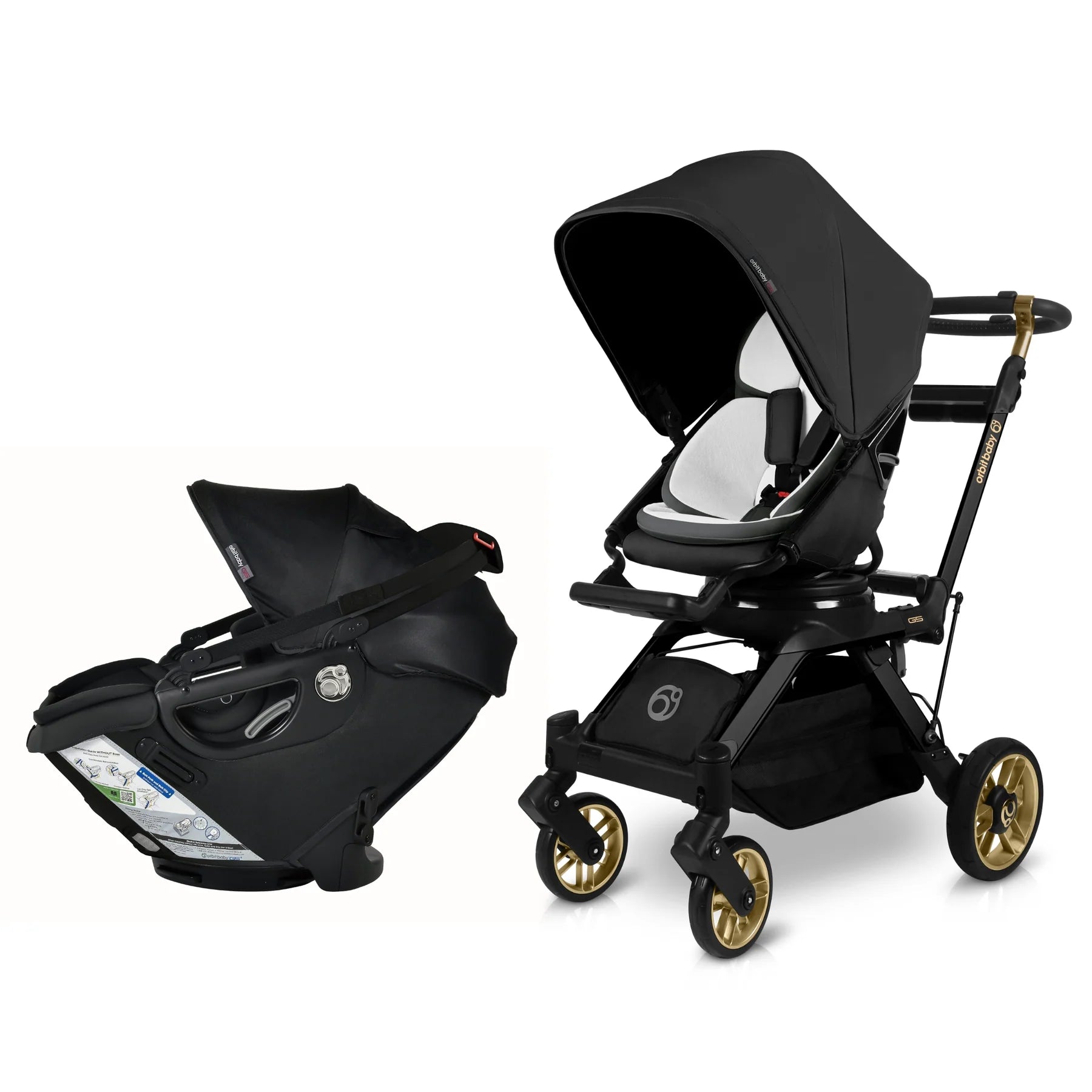 Orbit Baby Stroll & Ride Travel System - Lightweight Stroller & Car Seat Combo for Infants & Toddlers | Perfect for Air Travel, Shopping & Daily Outings