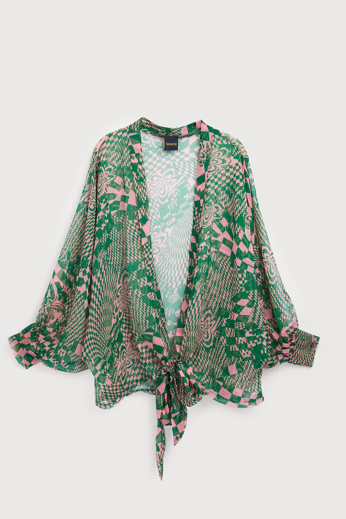 Sheer Floral Print Tie Front Kimono Robe - Lightweight Cover Up for Women - Perfect for Beach, Pool, or Lounge Wear