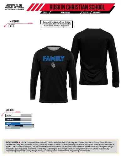 Ruskin Christian Family DTF Men's Polyester Long Sleeve Parent Shirt - Matching Family Outfits for Church, Holidays & Family Photos