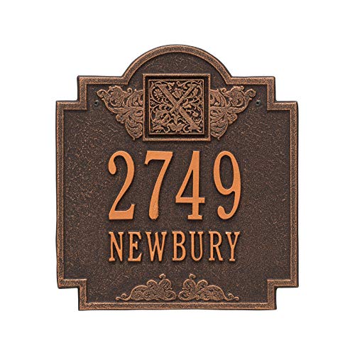 Whitehall Products 5006OB Personalized Monogram Plaque - Custom Two-Line Engraved Oil Rubbed Bronze Sign (10.75x11.75x0.375 in) - Perfect for Home Office Decor, Wedding Gifts & Housewarming Presents