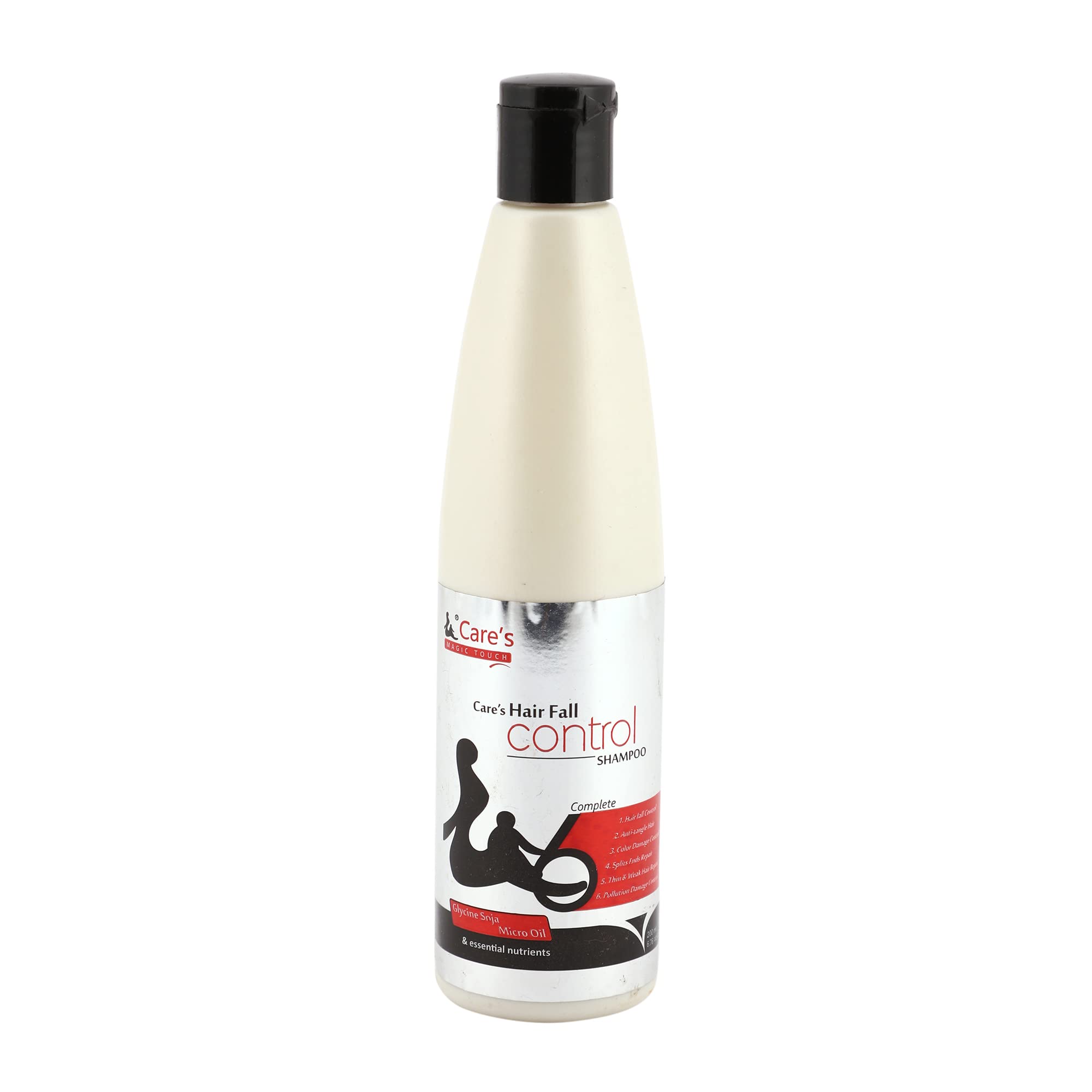 Care Cosmetics MAGIC TOUCH Anti-Hair Fall Shampoo with Glycine Soja Micro Oil & Essential Nutrients - 6 Benefits for Stronger Hair - 200ml (Pack of 1) - Perfect for Daily Hair Care & Scalp Nourishment