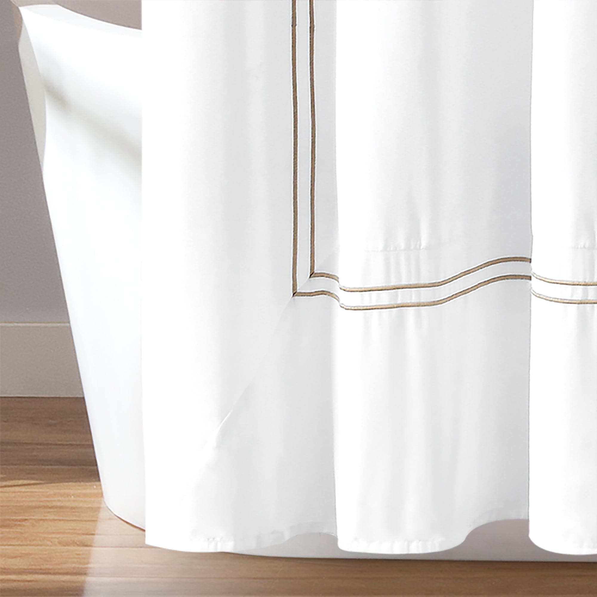 Luxury Hotel Collection Shower Curtain - Waterproof Fabric Bathroom Decor with 12 Hooks - Perfect for Master Bath, Guest Bath & Apartment Living (72