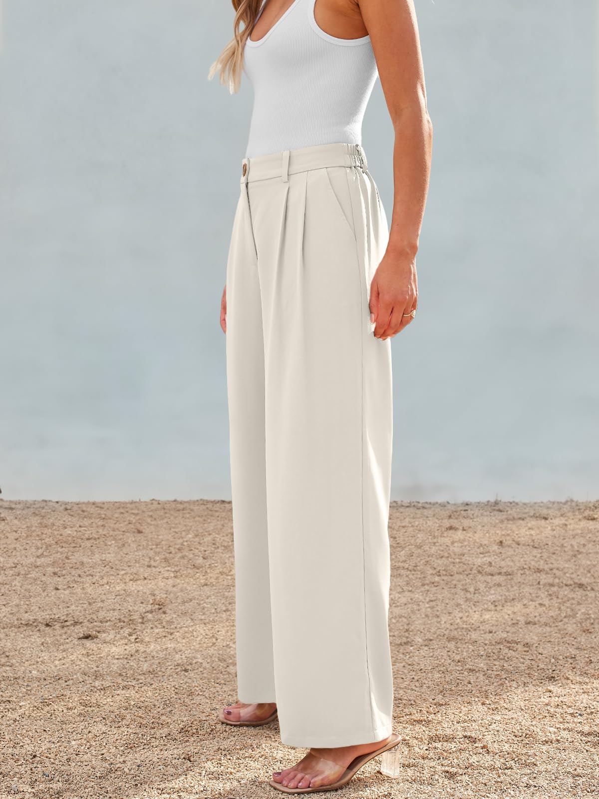 AUTOMET Women's High Waisted Wide Leg Dress Pants - Loose Fit Business Casual Work Trousers with Pockets - Office Wear & Professional Outfits 2025