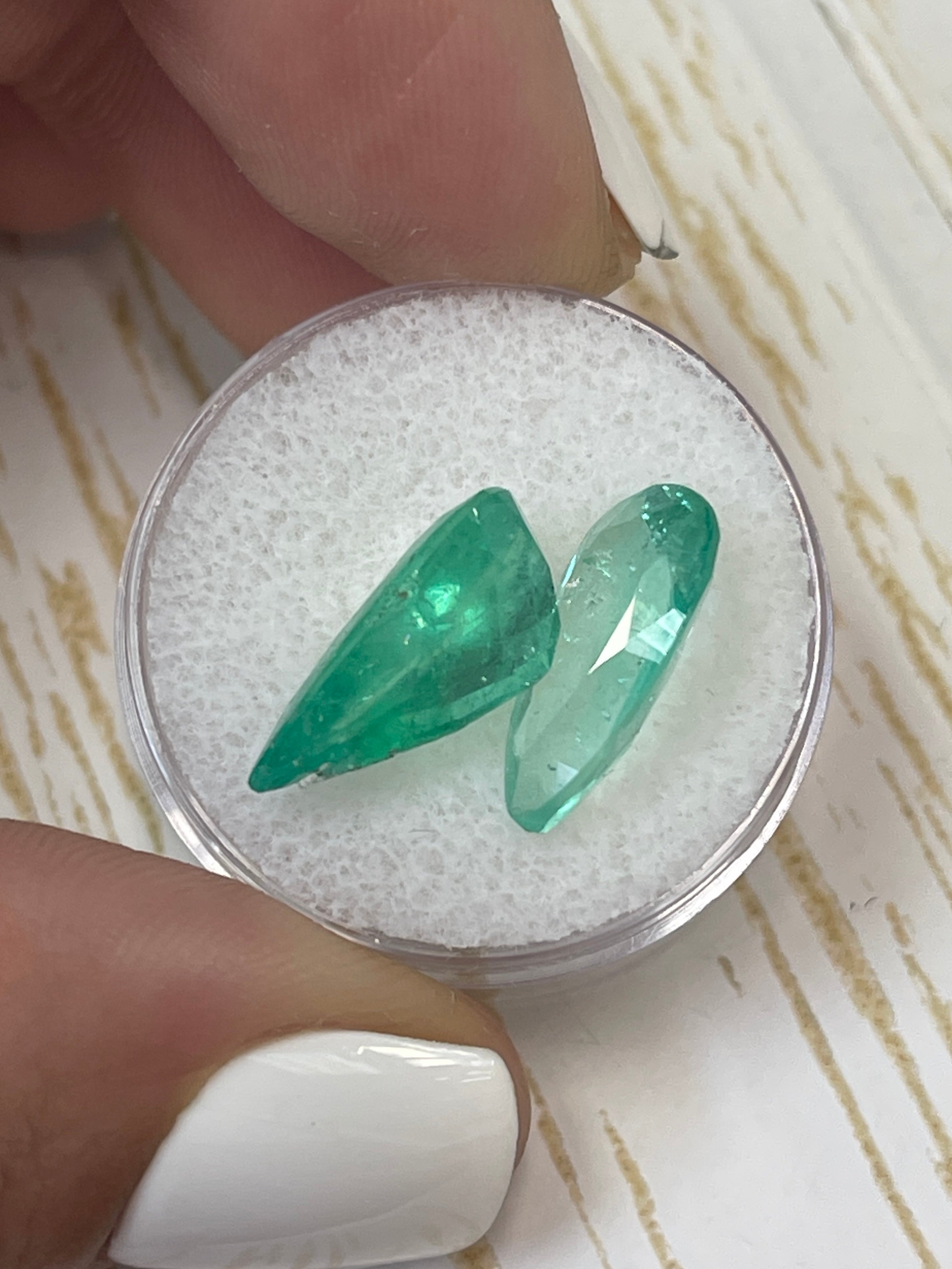 7.60tcw 15x8 Matching Loose Colombian Pear Cut Emeralds for Jewelry Making - Perfect for Rings, Necklaces & Earrings