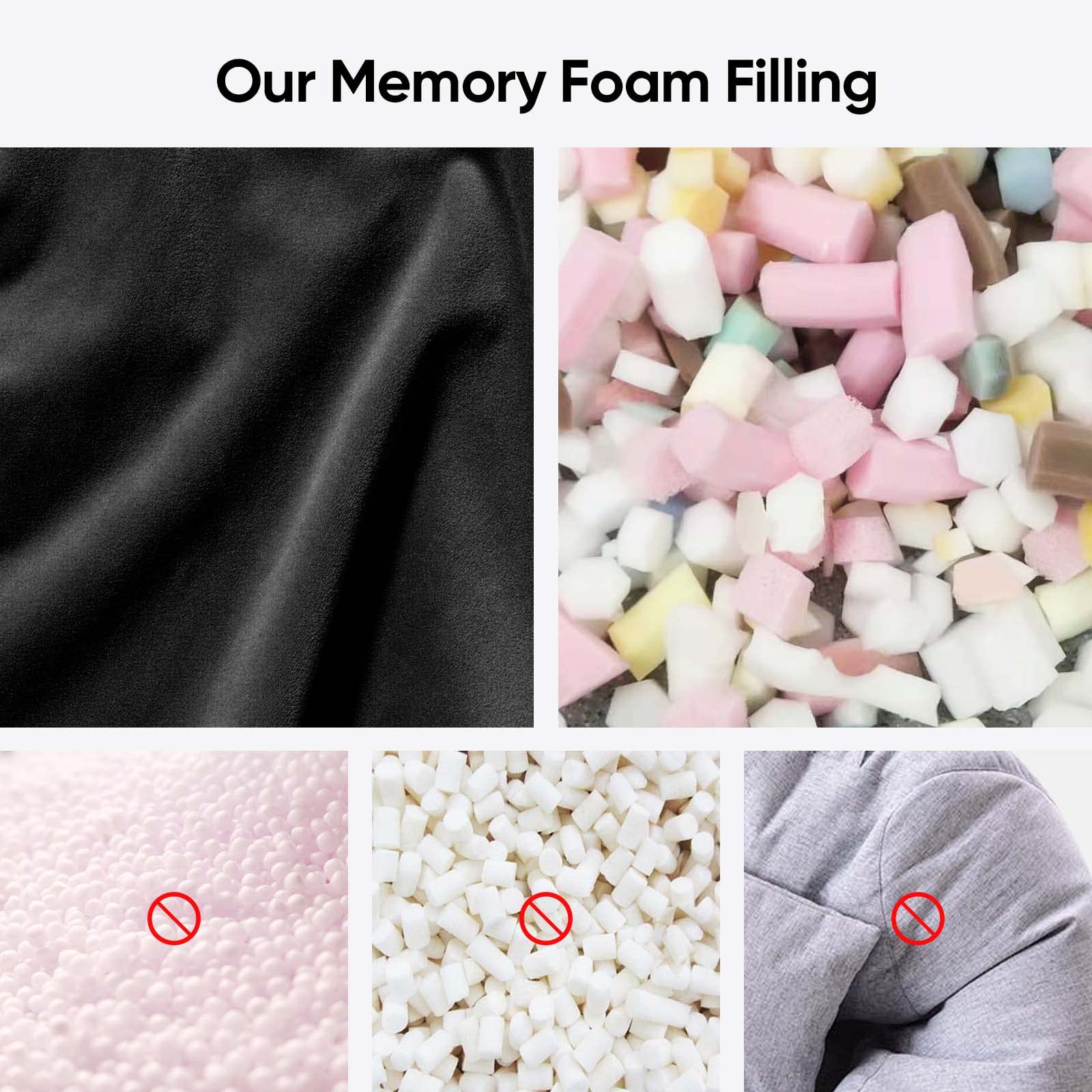 4FT Memory Foam Bean Bag Chair with Removable Velvet Cover - Giant Round Sofa Chair for Adults & Teens - Perfect for Dorm Room, Bedroom, Gaming Room & Lounge - Black