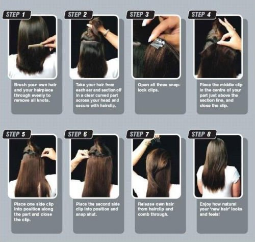 8pcs 14inch Clip In Human Hair Extensions - Ombre Light Ash Brown to Bleach Blonde Highlights for Volume & Length | Perfect for Parties, Weddings & Daily Styling