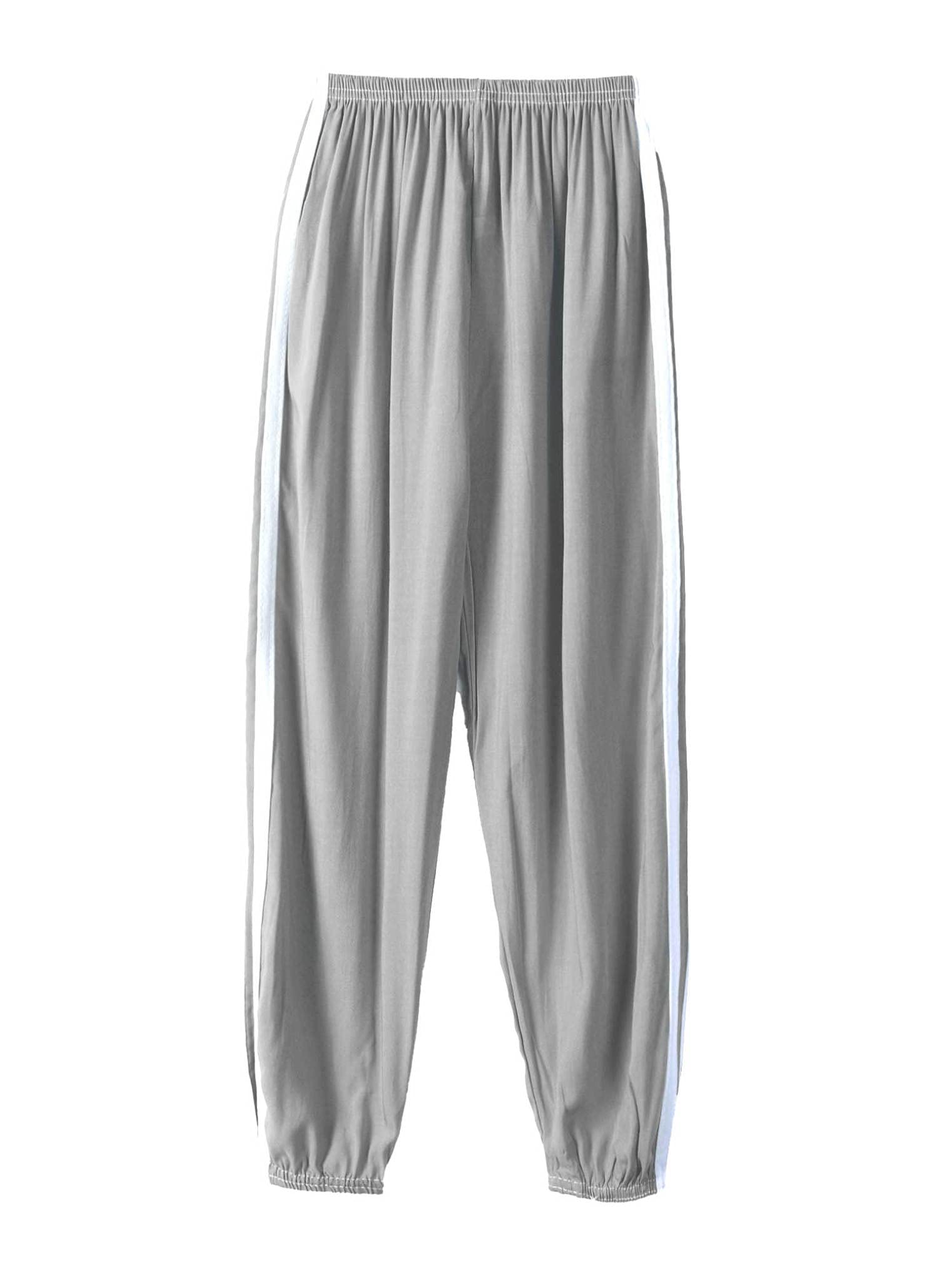 Girls' Athletic Sweatpants with Elastic Waist - Striped Jogger Cargo Pants for Kids | Side Print Design | Casual Activewear for School, Sports & Playtime