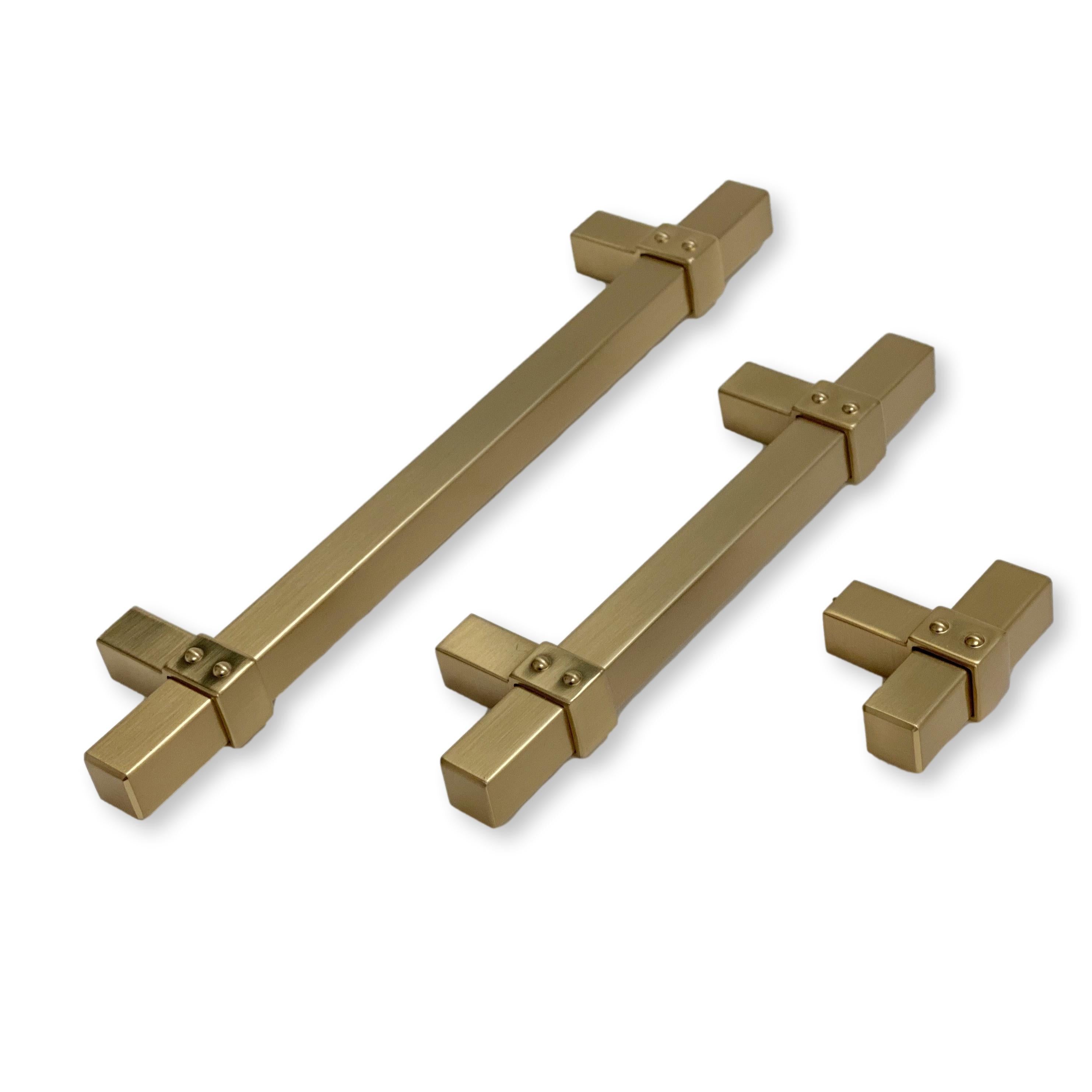Champagne Bronze Rio T Bar Cabinet Knobs and Drawer Pulls - Elegant Hardware for Kitchen Cabinets, Bathroom Vanities & Furniture Upgrades