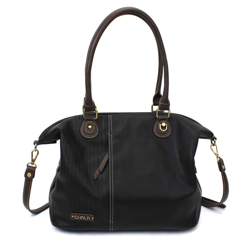 Laser Cut Chala Handbags & Matching Wallet Gift Set - Black Basset Hound Design Tote Shoulder Purse for Women | Perfect for Work, Travel & Everyday Use