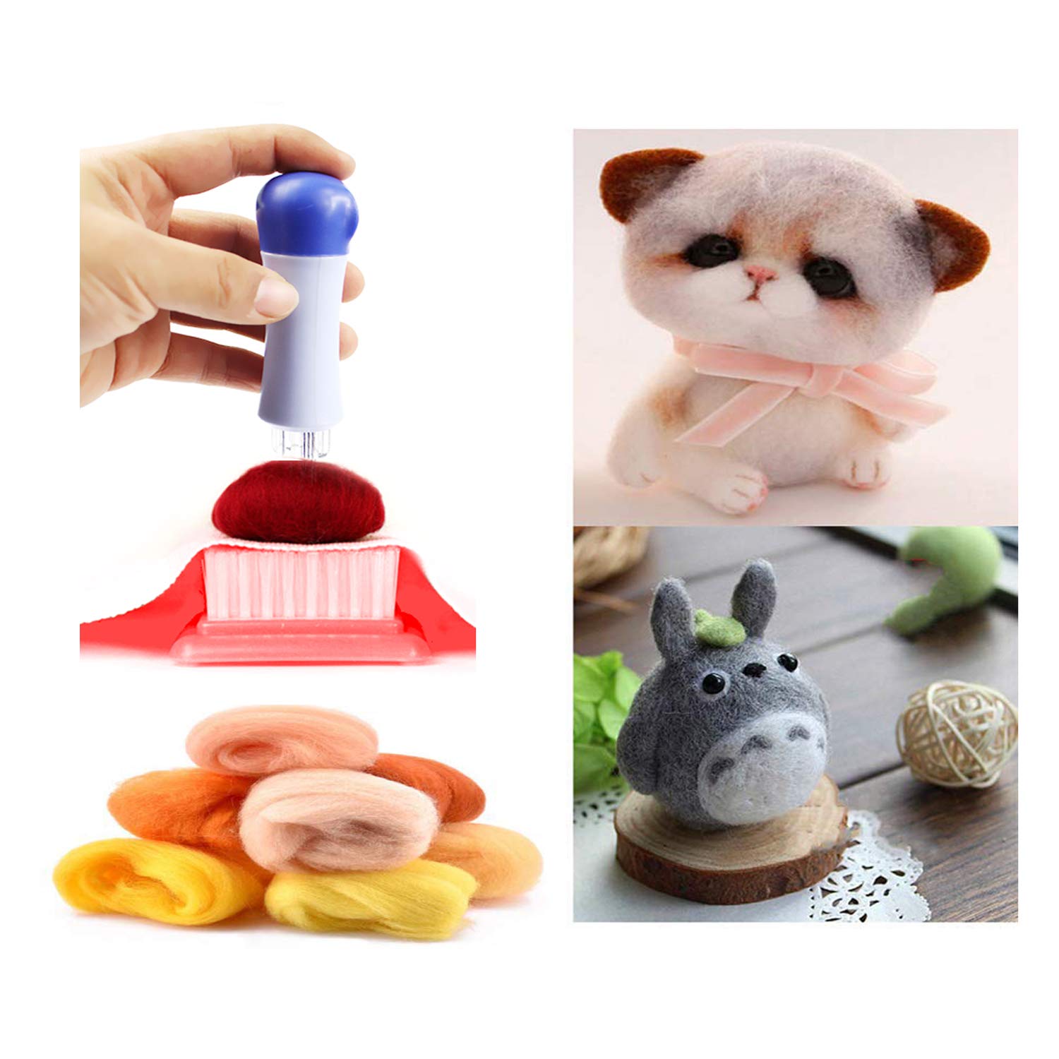 Premium Needle Felting Kit with 7 Felting Needles - DIY Wool Felting Tools for Crafting Animals, Patterns & Patchwork - Perfect Starter Set for Beginners - Create Beautiful Felt Art at Home or in Classroom