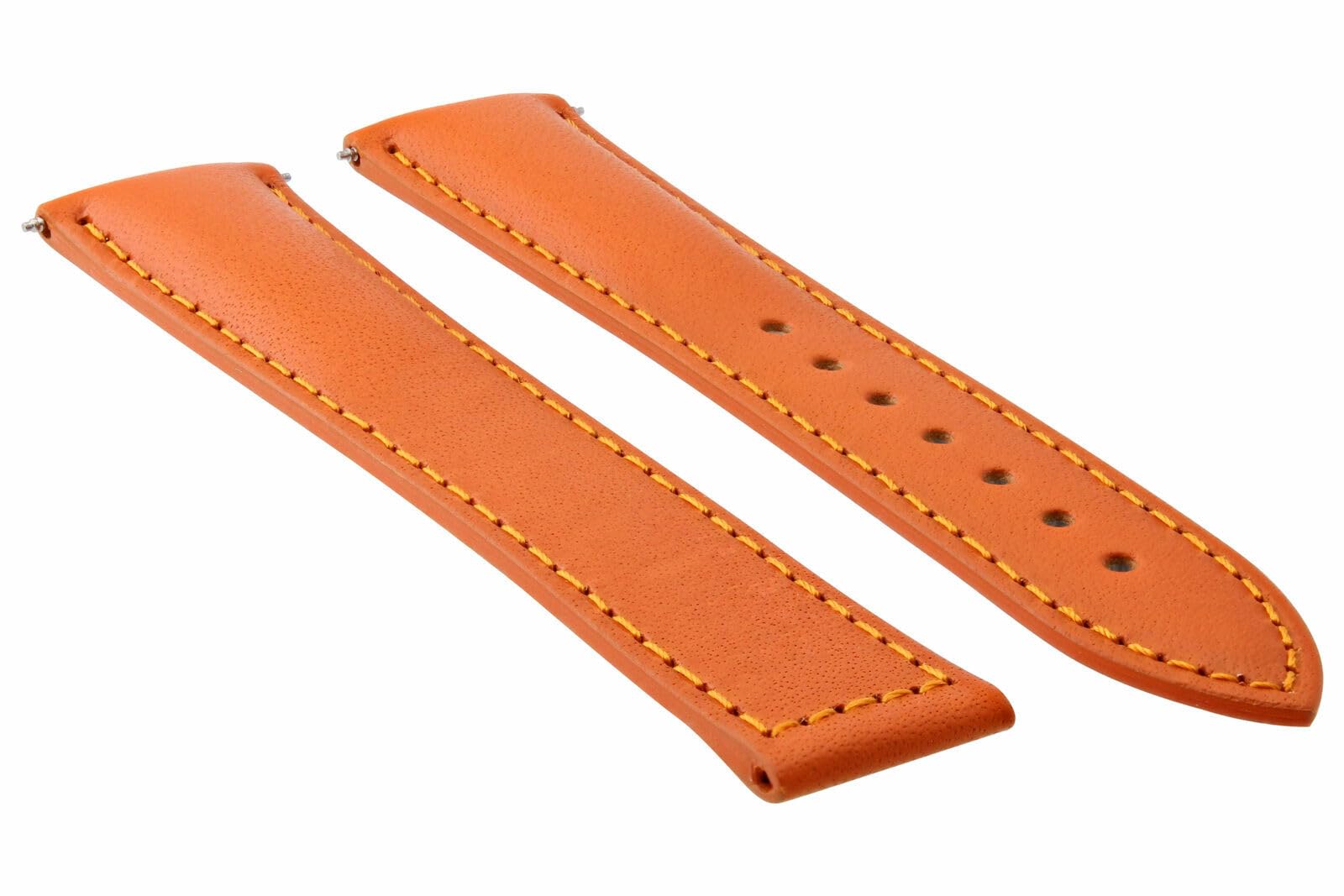 20mm Genuine Leather Watch Band Strap with Buckle - Compatible with Omega Seamaster Planet Ocean Orange - Replacement Watch Accessory for Men's Luxury Watches | Perfect for Daily Wear, Business Meetings & Special Occasions