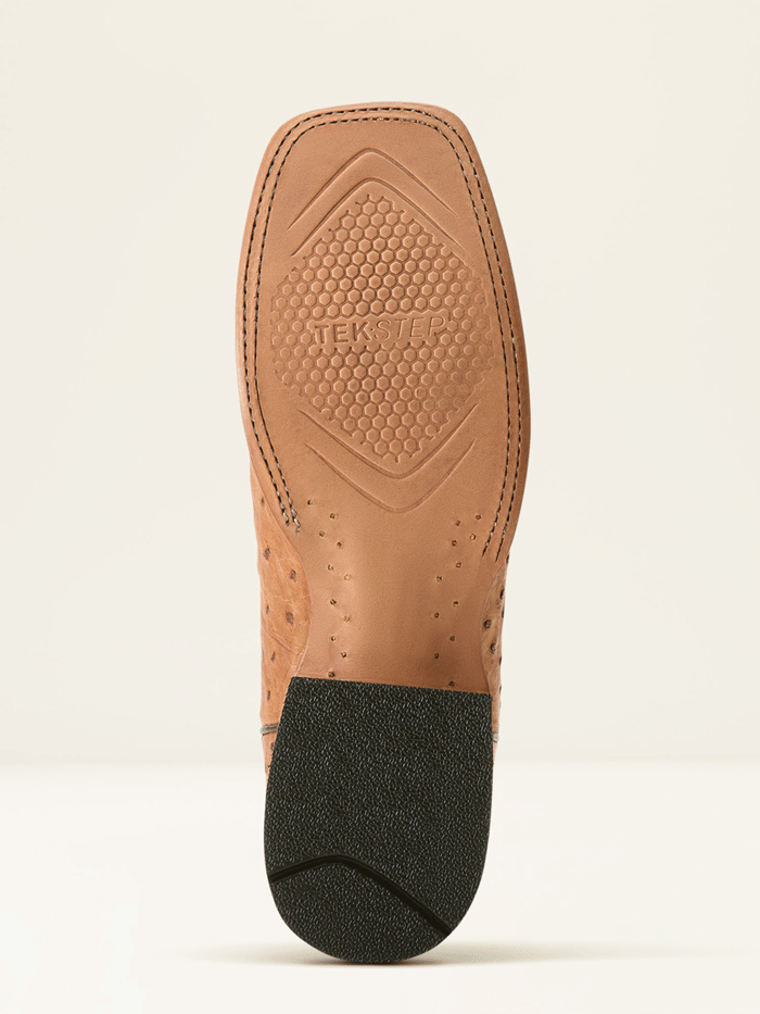 Ariat Men's Rio Full Quill Ostrich Cowboy Boots in Honey Tan - Western Style Riding Boots for Country Music Festivals & Rodeo Events