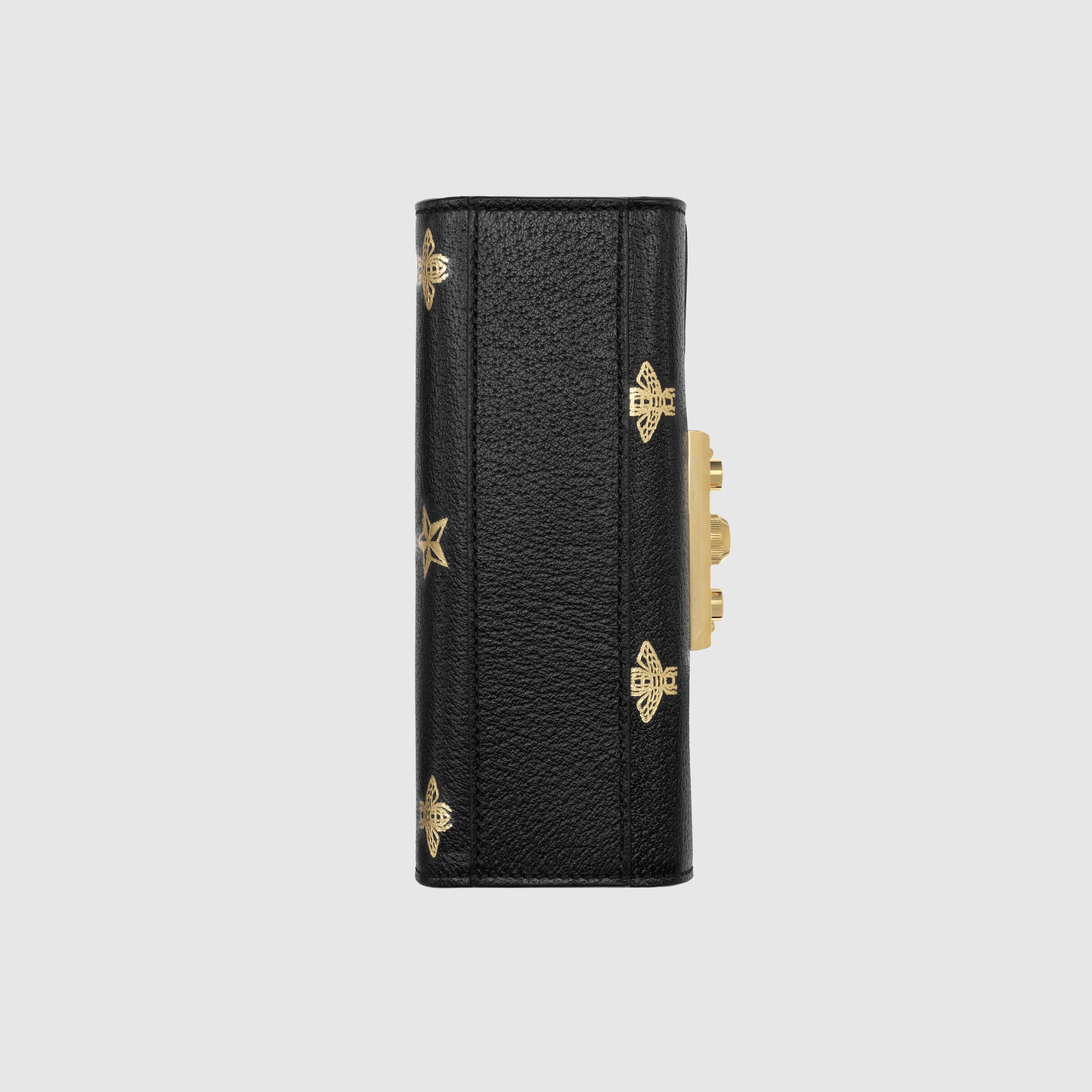 Gucci Padlock Bee Star Small Shoulder Bag for Women - Black Leather Crossbody Purse with Gold-Tone Hardware | Perfect for Date Night, Travel & Everyday Use