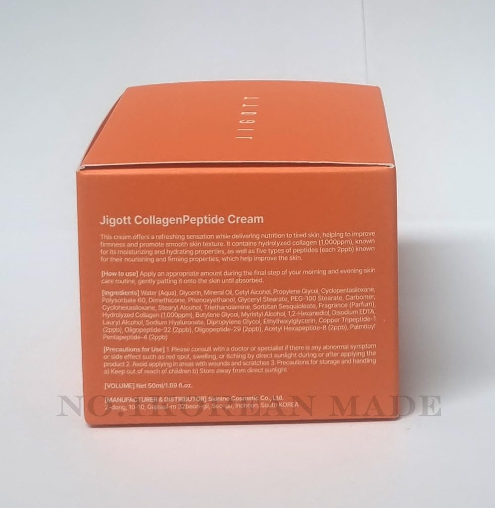 JIGOTT Collagen Peptide Face Cream 50ml - Korean Moisturizing Cream for Firm & Elastic Skin - Anti-Aging & Hydrating Facial Cream - Day & Night Skincare Routine - Made in Korea