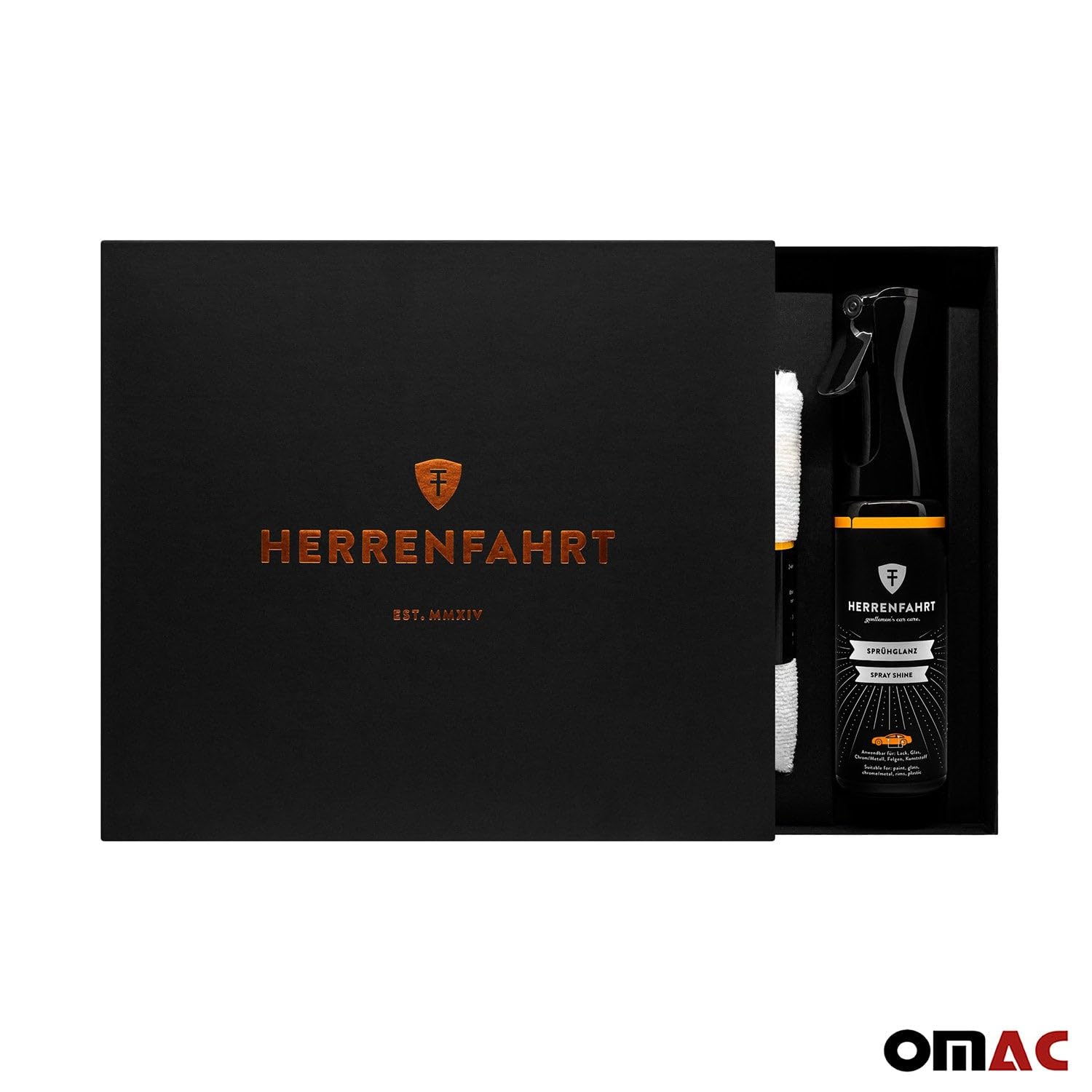 OMAC Gloss Paint Protection Spray Wax - Ultimate Car Care Kit for Shine & Protection | Essential Auto Detailing Gift Set for Cars, Trucks & SUVs | Perfect for Showroom Finish & Daily Maintenance