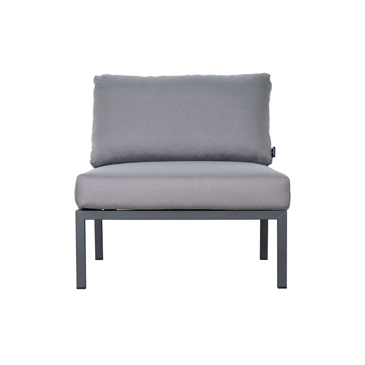 Bahamian Outdoor Sectional Armless Chair - Waterproof Wicker Patio Furniture for Poolside, Garden, and Backyard Relaxation