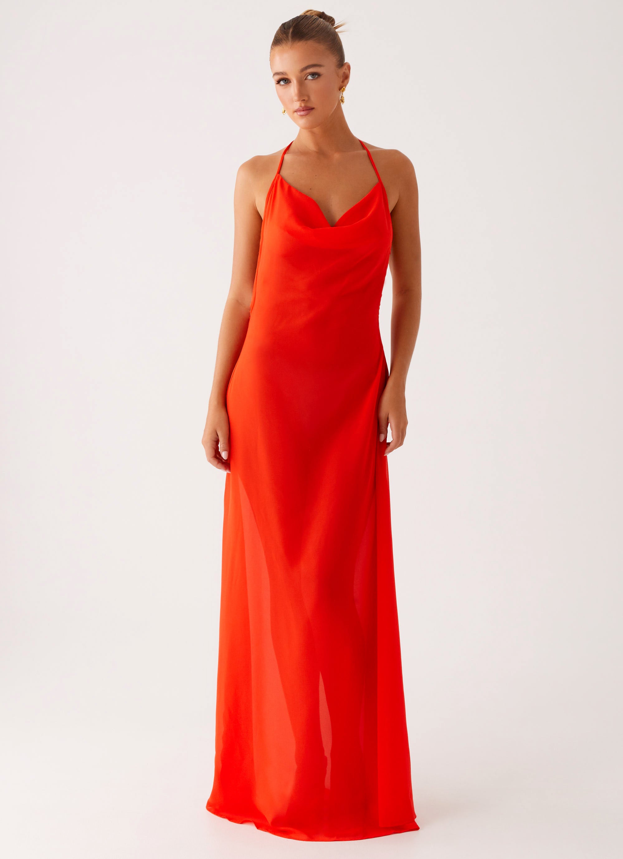Fantasy Maxi Dress in Orange - Elegant Boho Long Flowy Dress for Women, Perfect for Beach Vacations, Summer Parties & Casual Outings