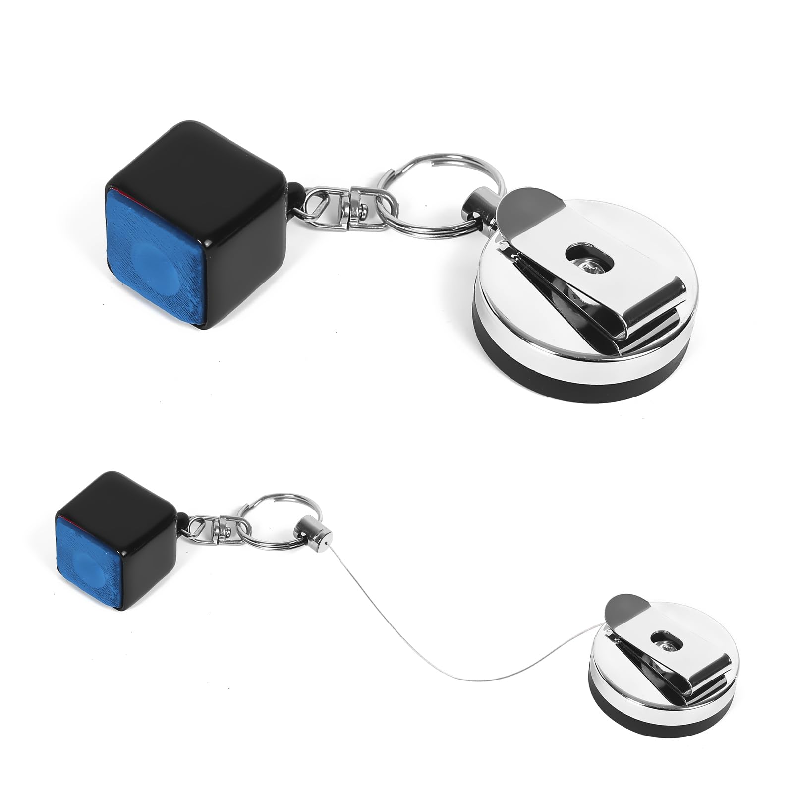 Retractable Pool Cue Chalk Holder – 2-Pack with 8 Chalk Cubes & Tip Pricker | Perfect for Billiards, Snooker & Pool Accessories | Ideal for Home Game Rooms, Bars & Professional Tournaments