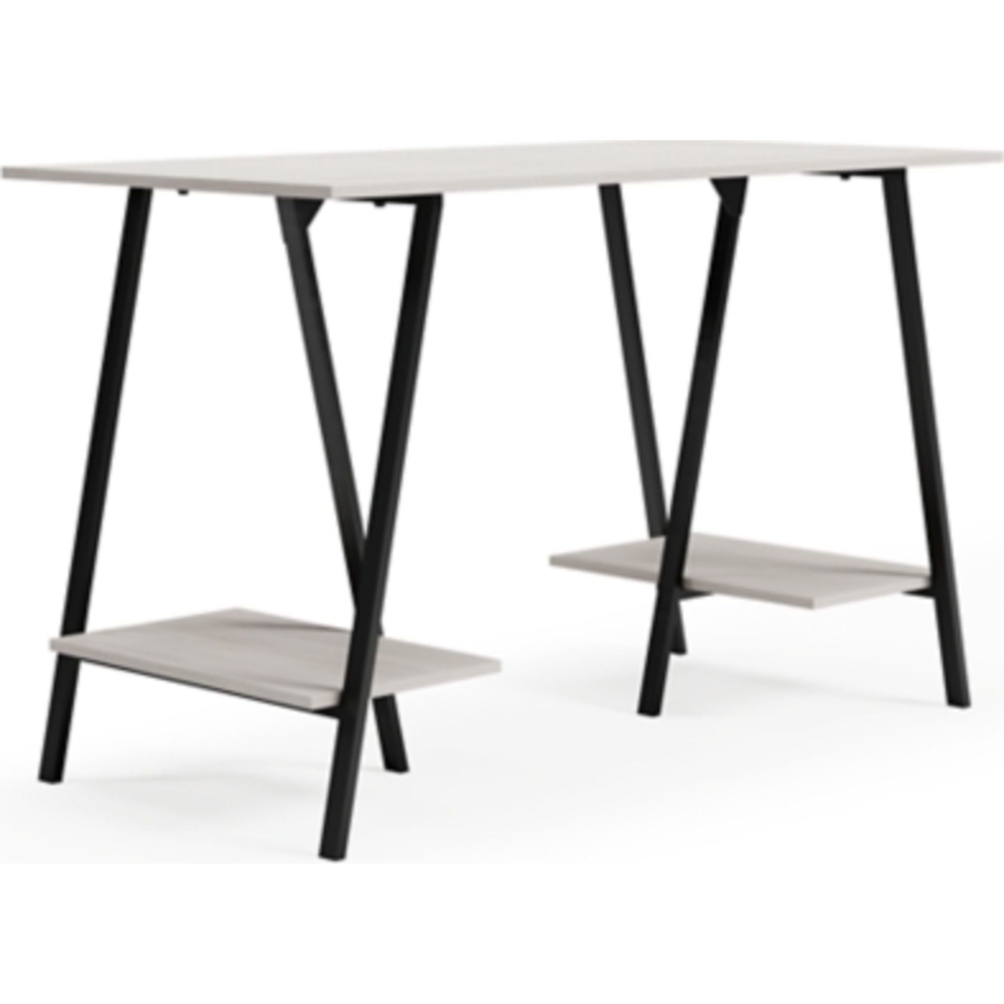 Bayflynn Modern Office Desk - White & Black - Perfect for Home Office, Study Room, and Workspace Setup