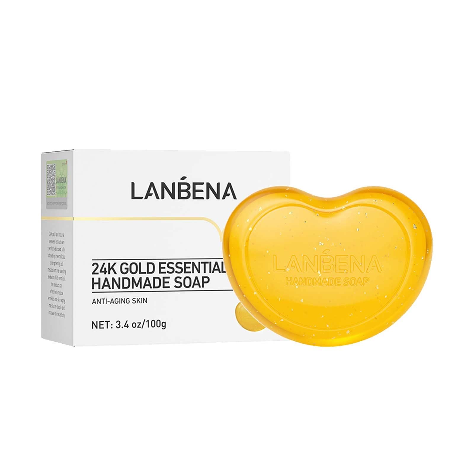 Anti-Aging Facial Cleansing Soap - Heart Shaped Cherry Gold Beauty Bar for Travel & Shower | Deep Cleansing, Moisturizing, Skin Rejuvenation | Perfect for Daily Skincare Routine & Gifts