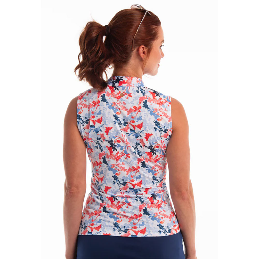 EP New York Women's Floral Print Short Sleeve Golf Polo Shirt - Breathable & Stylish for Golf, Tennis & Casual Summer Wear