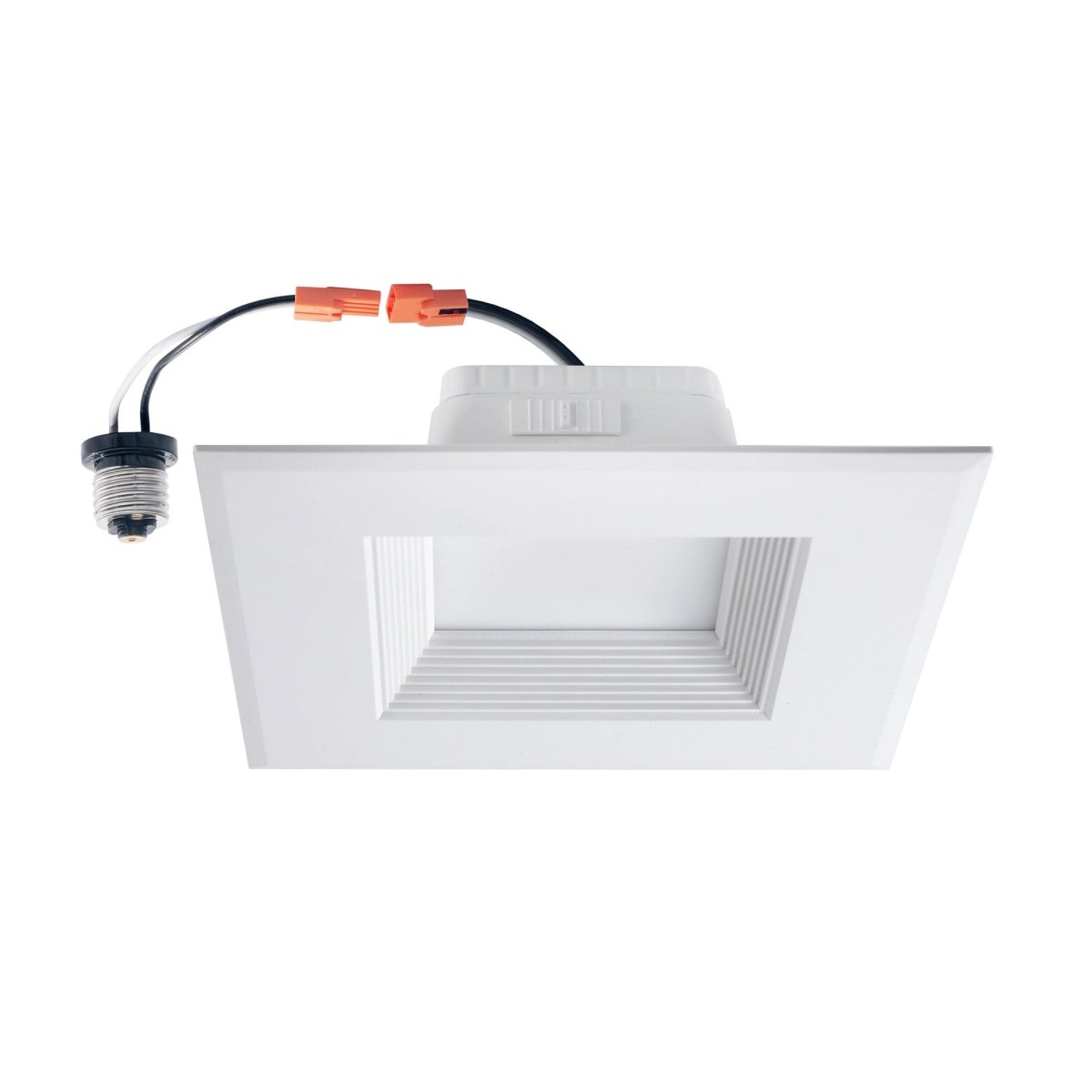 4 Pack Square LED Downlight 10W, 5 Adjustable Color Temperatures (2700K-5000K), 120V AC, Baffle Aluminum Trim, Damp Rated - Perfect for Kitchen, Bathroom, Living Room & Office Lighting