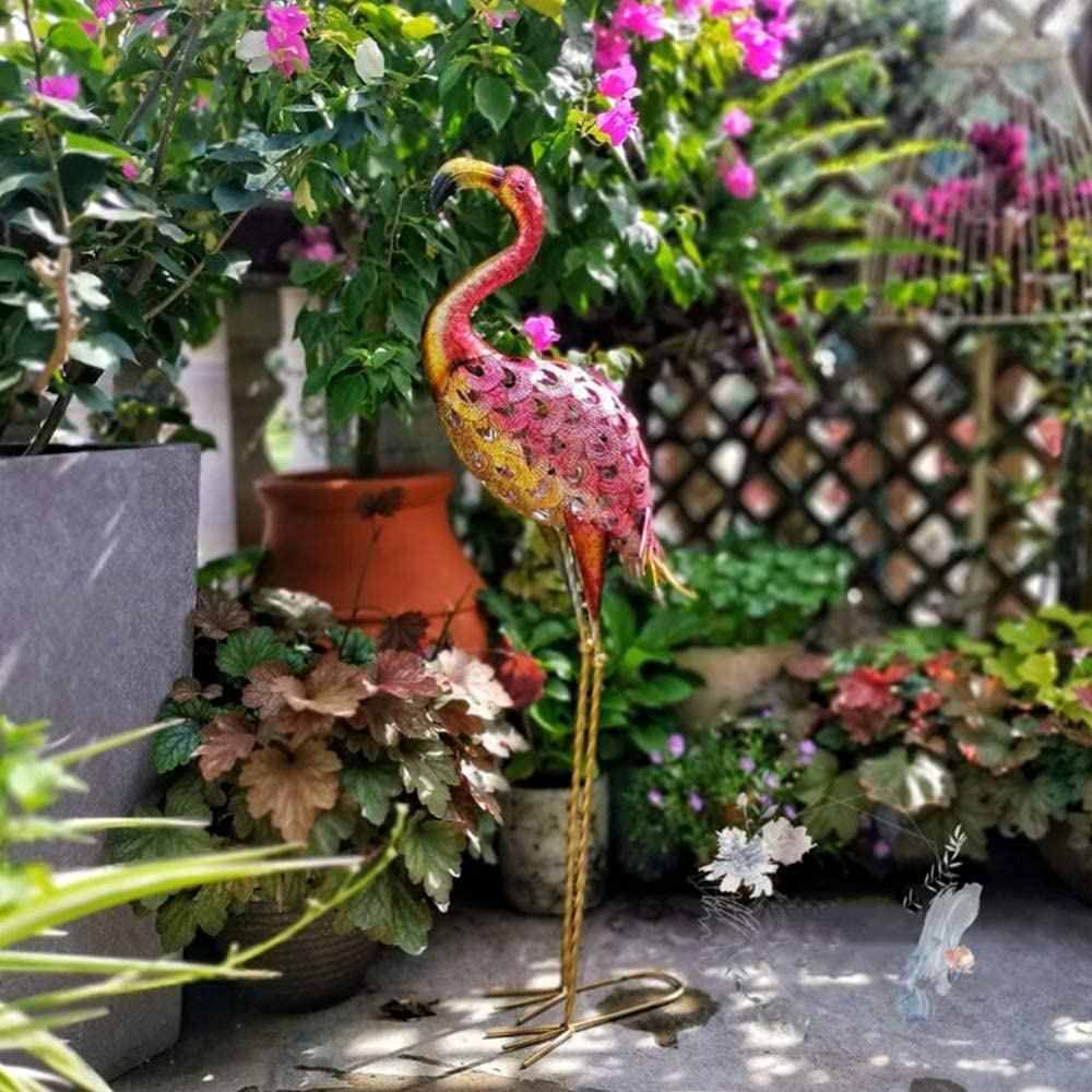 Nordic Style Wrought Iron Flamingo Wedding Props - Elegant Garden Decorations, Window & Outdoor Ornaments for Rustic Weddings, Parties & Home Decor