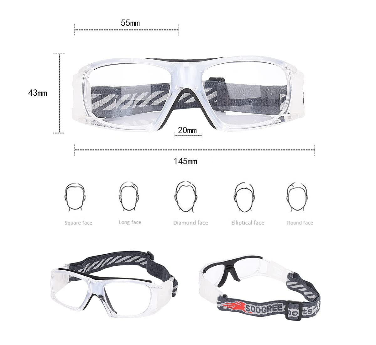Anti-Fog Sports Goggles for Men & Women - Basketball, Football Protective Eyewear with Shock Absorption - Perfect for Outdoor Activities, Running, Cycling & Contact Sports