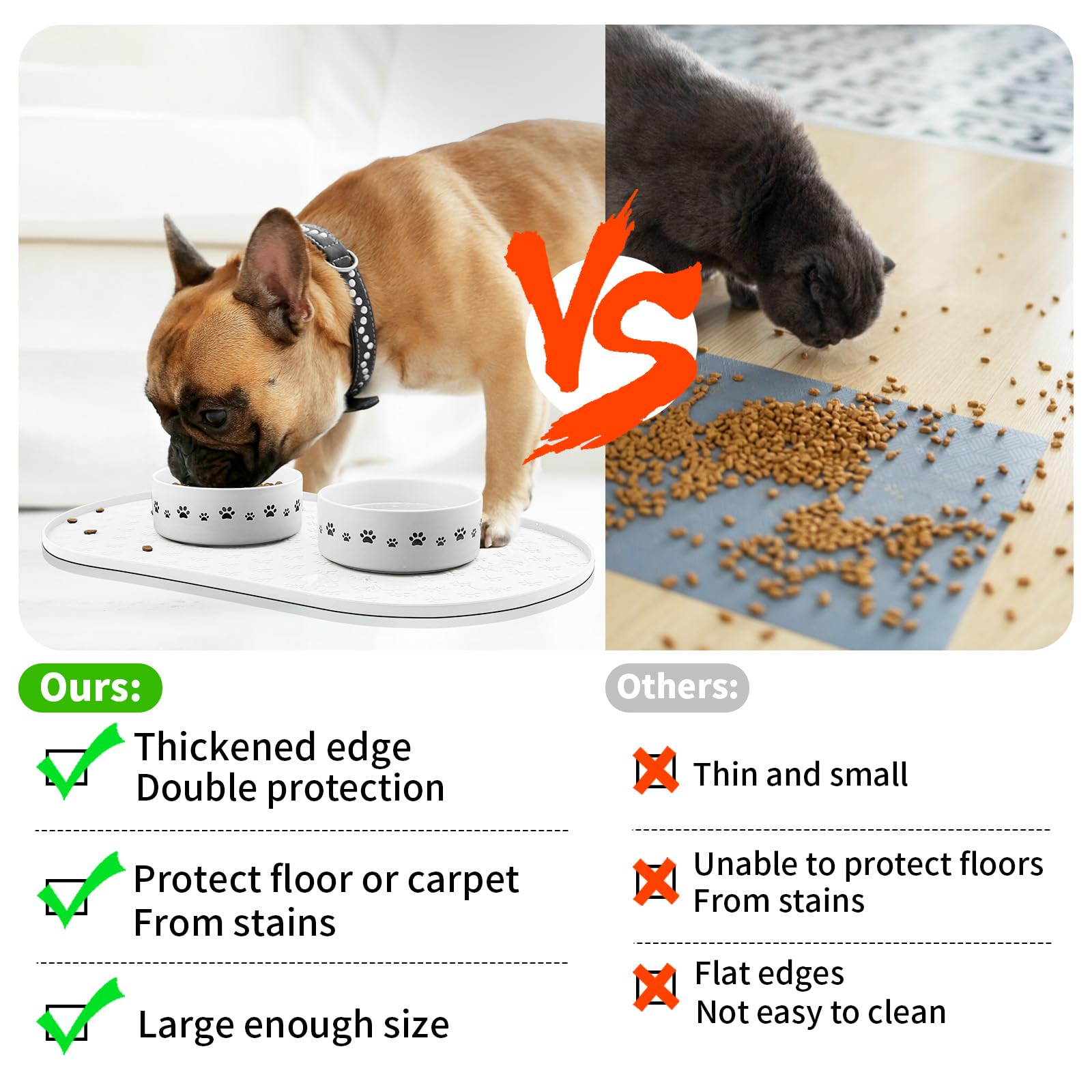 Non-Slip Waterproof Pet Placemat for Dogs and Cats - 19