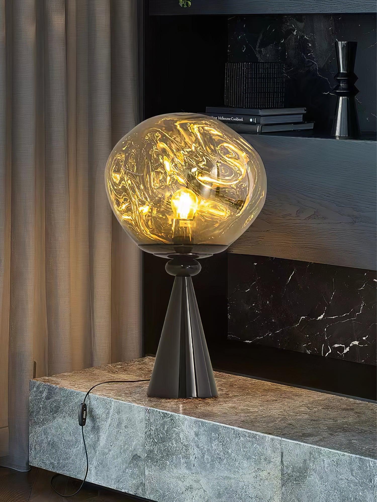 Lava Cone Table Lamp - Modern Volcanic Rock Design LED Night Light for Bedroom, Living Room, and Office Decor - Perfect for Relaxation and Ambient Lighting
