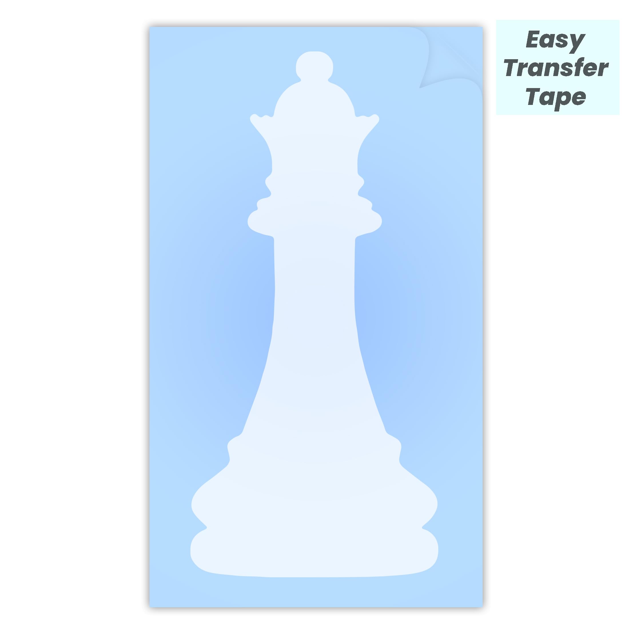 Queen Chess Piece Vinyl Decal Sticker - 5 Inch White Silhouette for Cars, Laptops, Windows - Durable, Weatherproof, Easy to Apply - Perfect for Chess Lovers, Car Decor, Office & Home Decoration